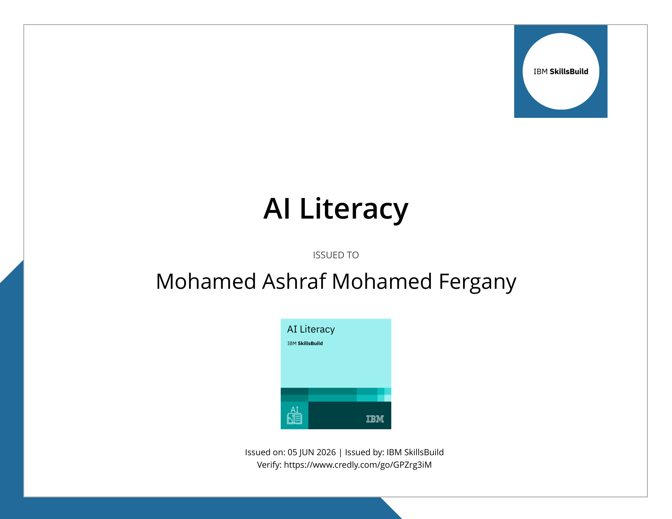 IBM AI Literacy Certificate