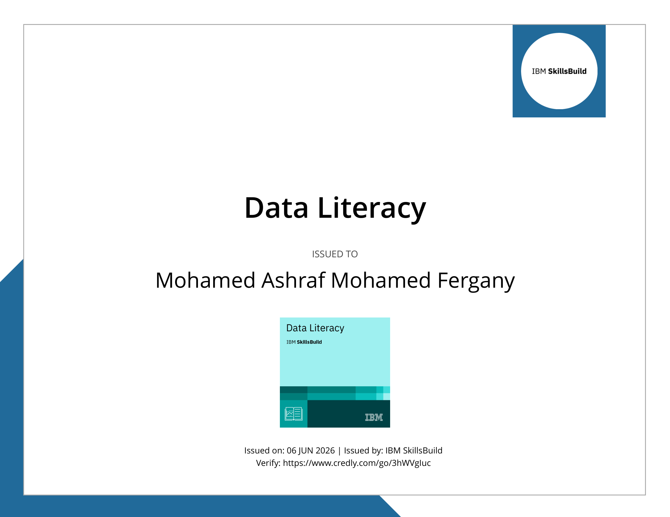 IBM Data Literacy Certificate